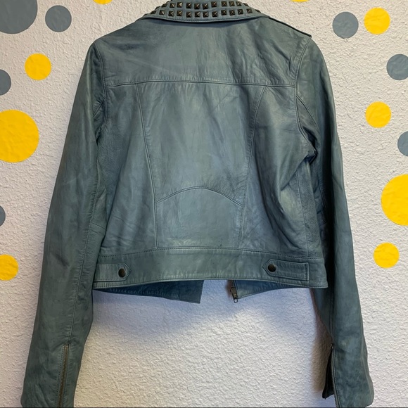 Trouve grey blue genuine leather jacket medium - Picture 7 of 9